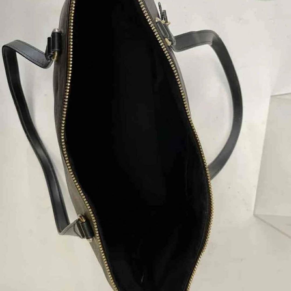 COACH Brown Black Monogram Designer Handbag Purse Tote Bag - Picture 6 of 7